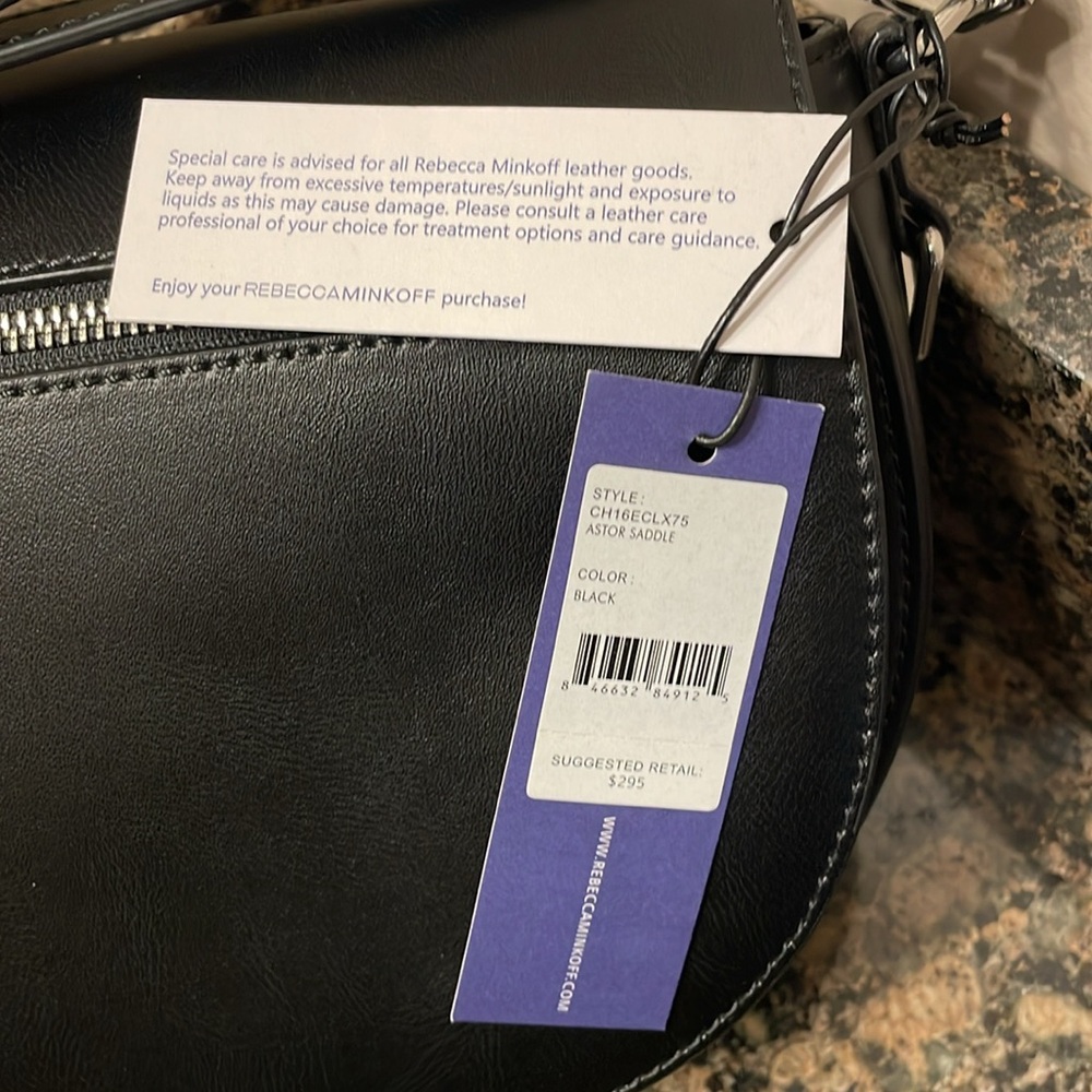 Rebecca Minkoff Black Aster Saddle Crossbody Retail 295.00 NWT - Picture 8 of 9